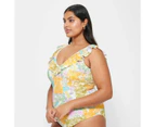 Target Resort Frill V-Neck One Piece Swim Bathers - Shape Your Body