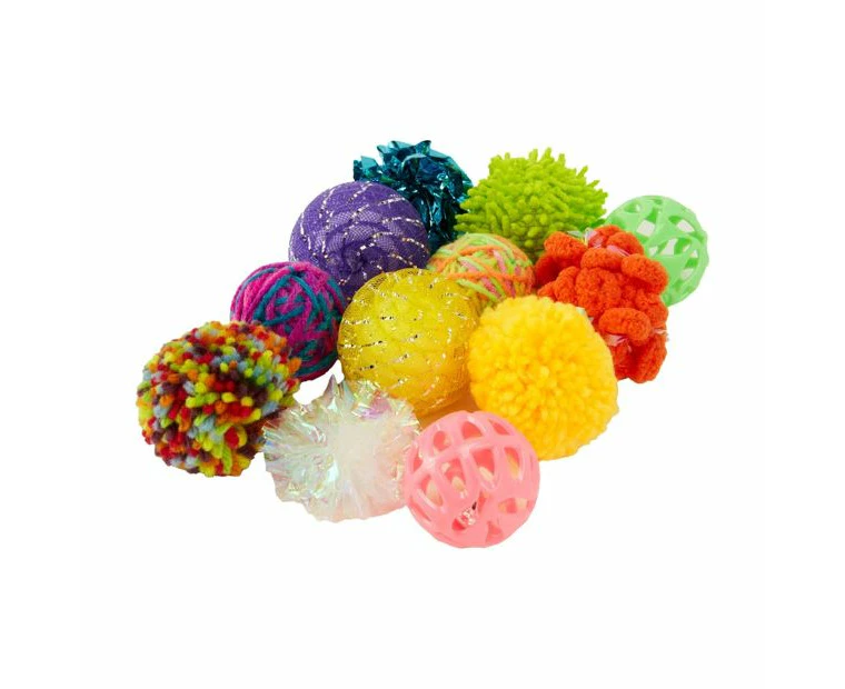 12 Pack Cat Toy Balls - Anko