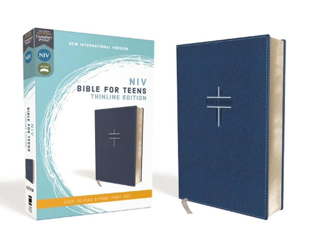 NIV, Bible for Teens, Thinline Edition, Leathersoft, Blue, Red Letter, Comfort Print