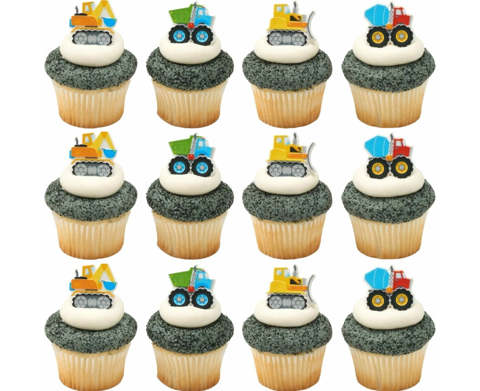 Construction Cupcake Rings (Pack of 12)