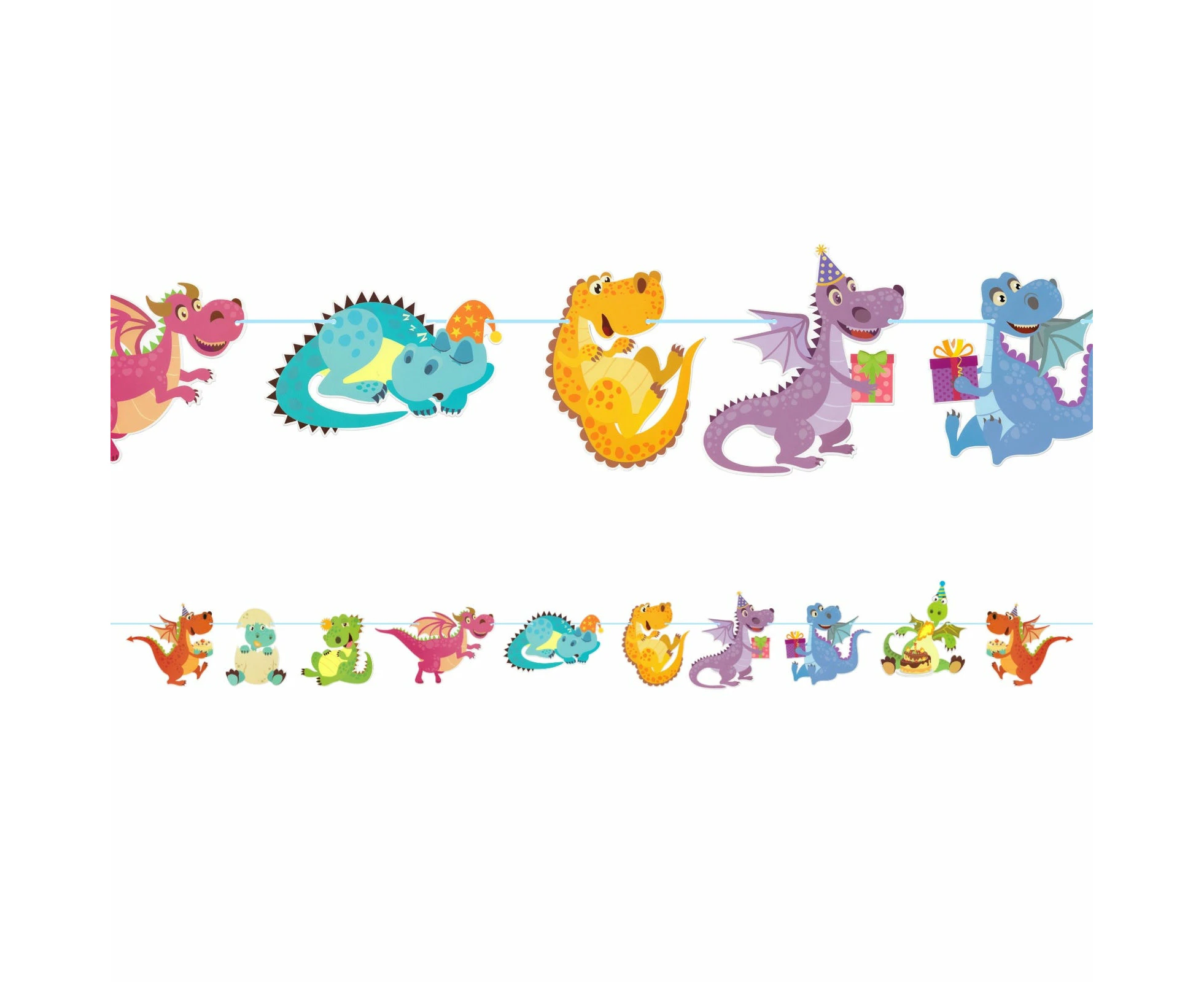 Dinosaur Characters Garland Banner