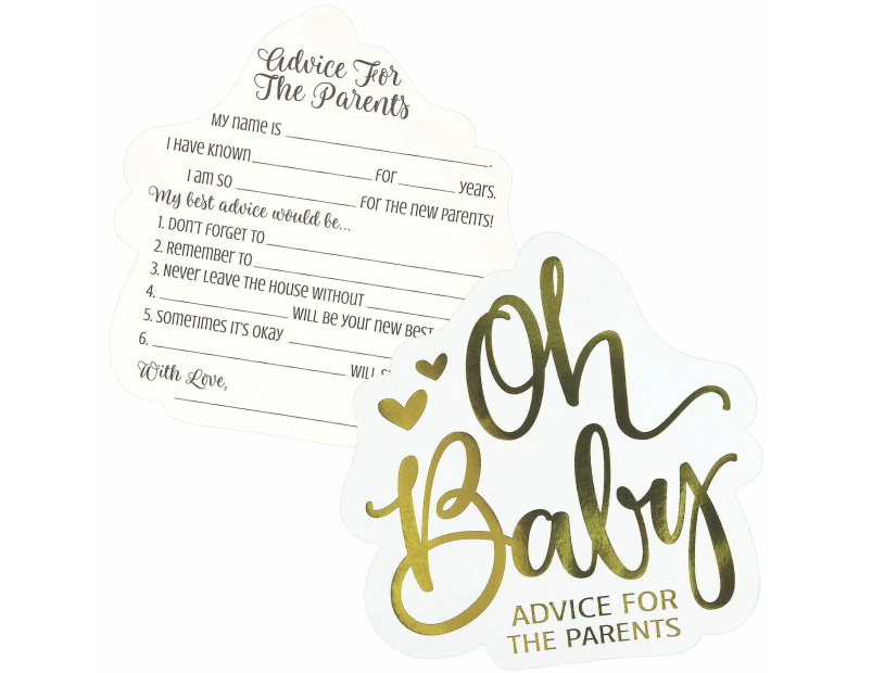 Oh Baby New Parents to Be Advice Cards (Pack of 24)