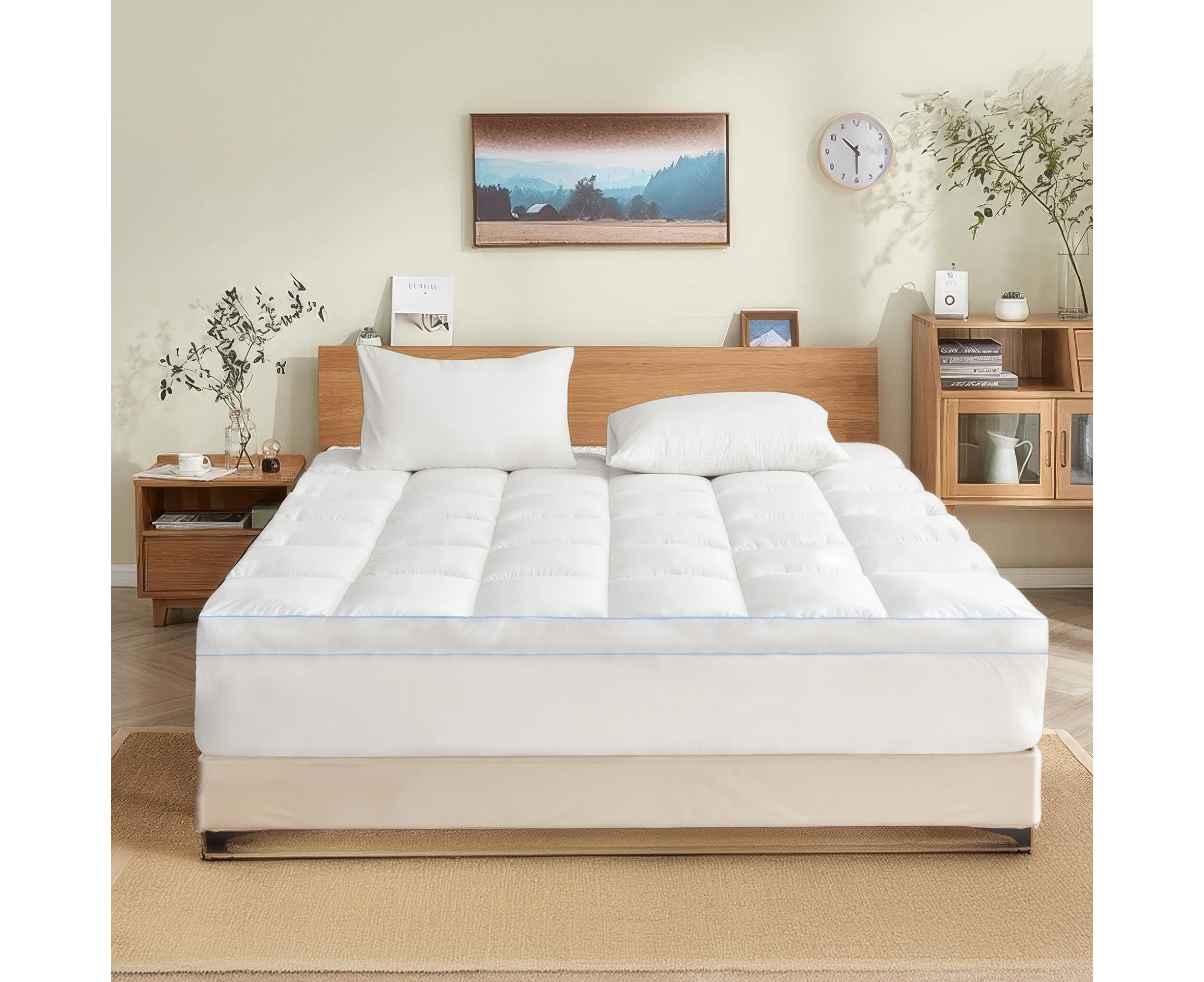 Linenova Bamboo Mattress Topper Thickness 10CM Pillowtop 1500GSM All Sizes