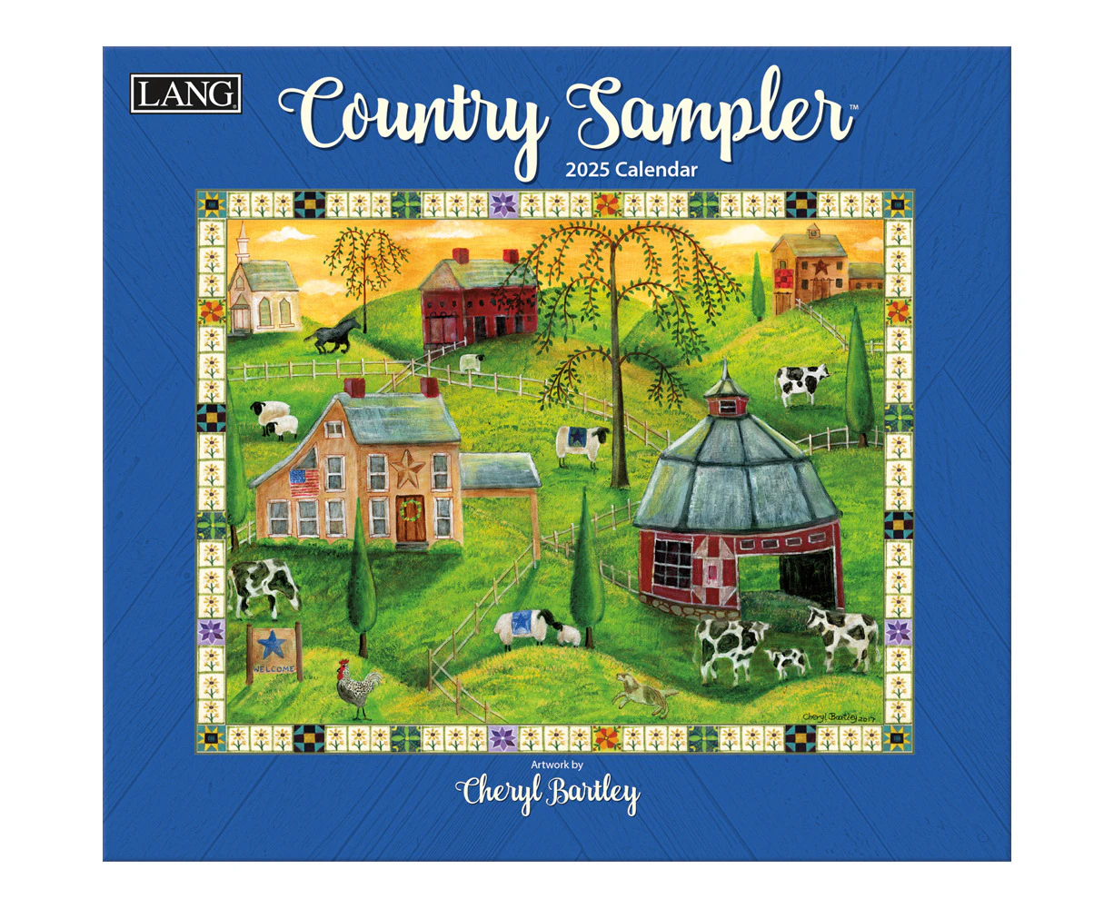 Lang 2025 Calendar Country Sampler Calender Fits Wall Frame