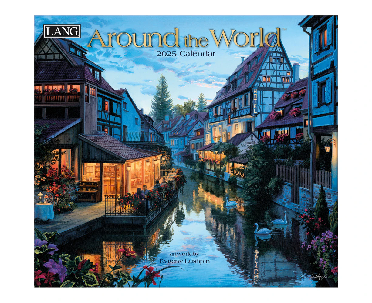 Lang 2025 Calendar Around the World Calender Fits Wall Frame