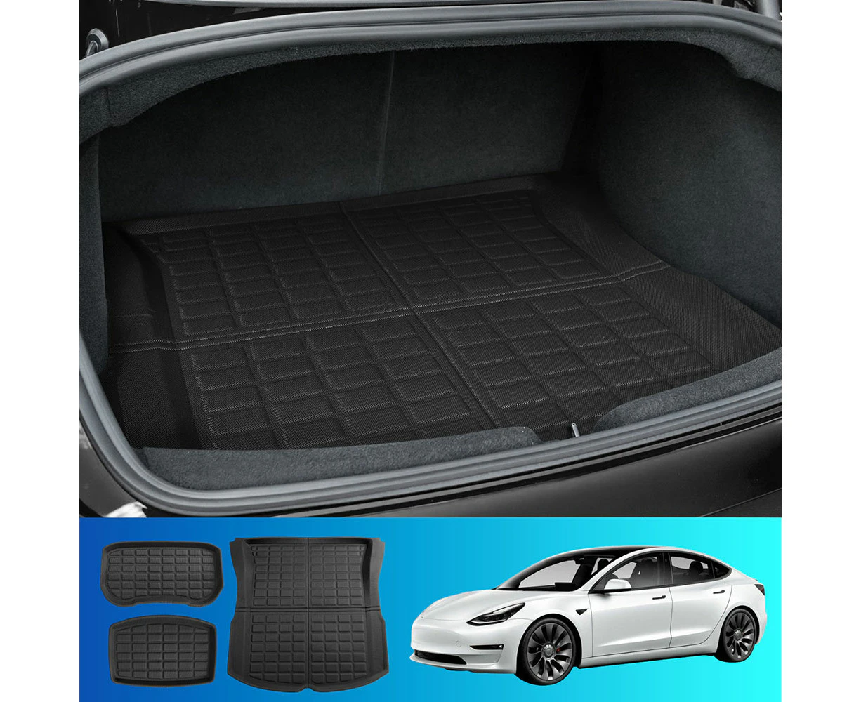 Weisshorn   Tesla Model 3 Highland 2024 Boot Liners Rear Frunk Well Trunk Cargo Mats