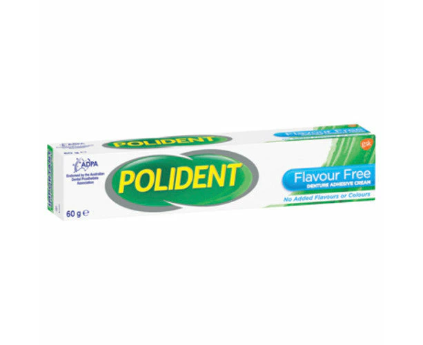 Polident Denture Adhesive Cream Flavour Free 60G