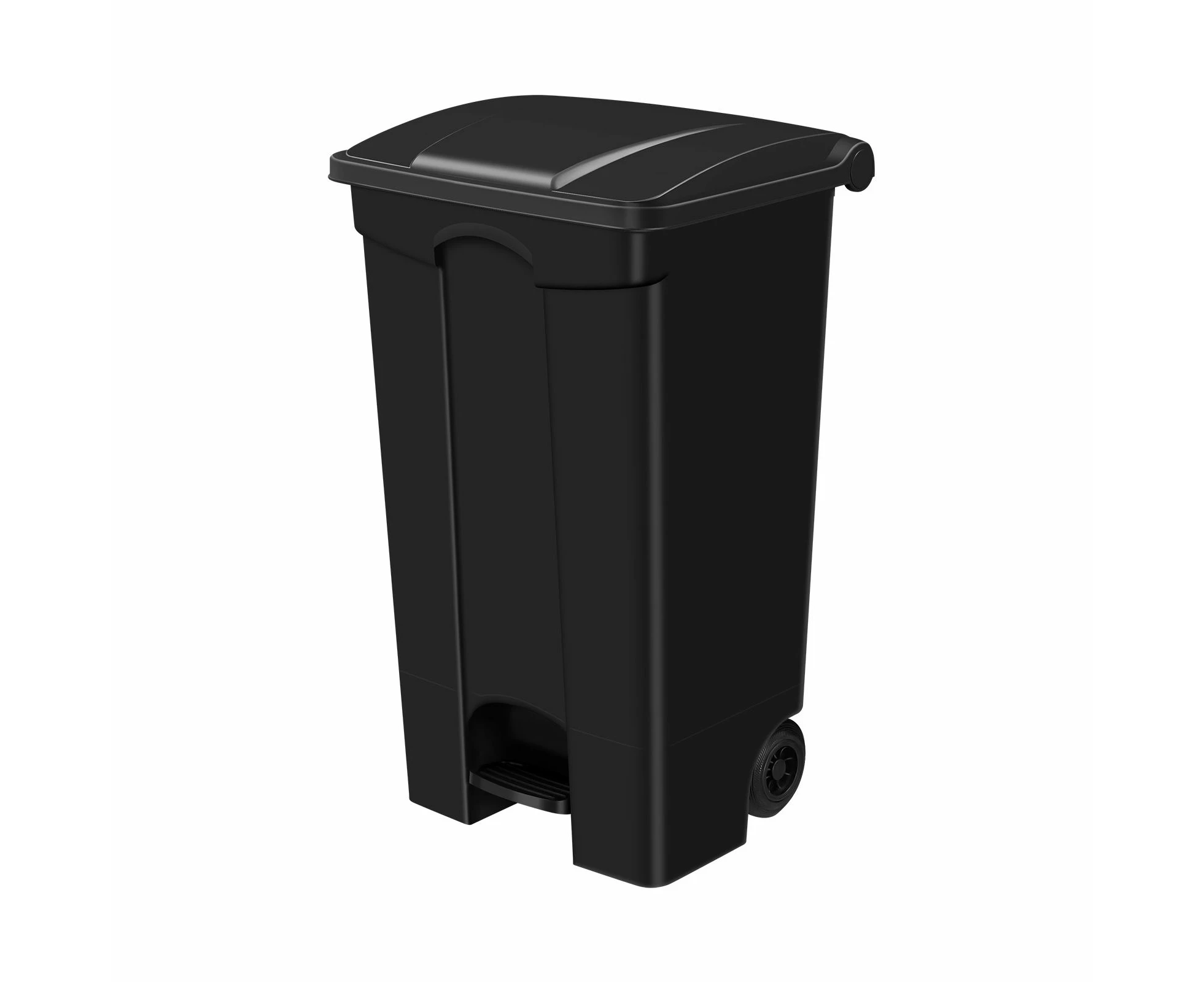 Black Rubbish Bin Pedal Kitchen Recycle Dustbin Waste Trash Can 87L Plastic Garbage Wheelie Stepbin Basket Flip Top Lid