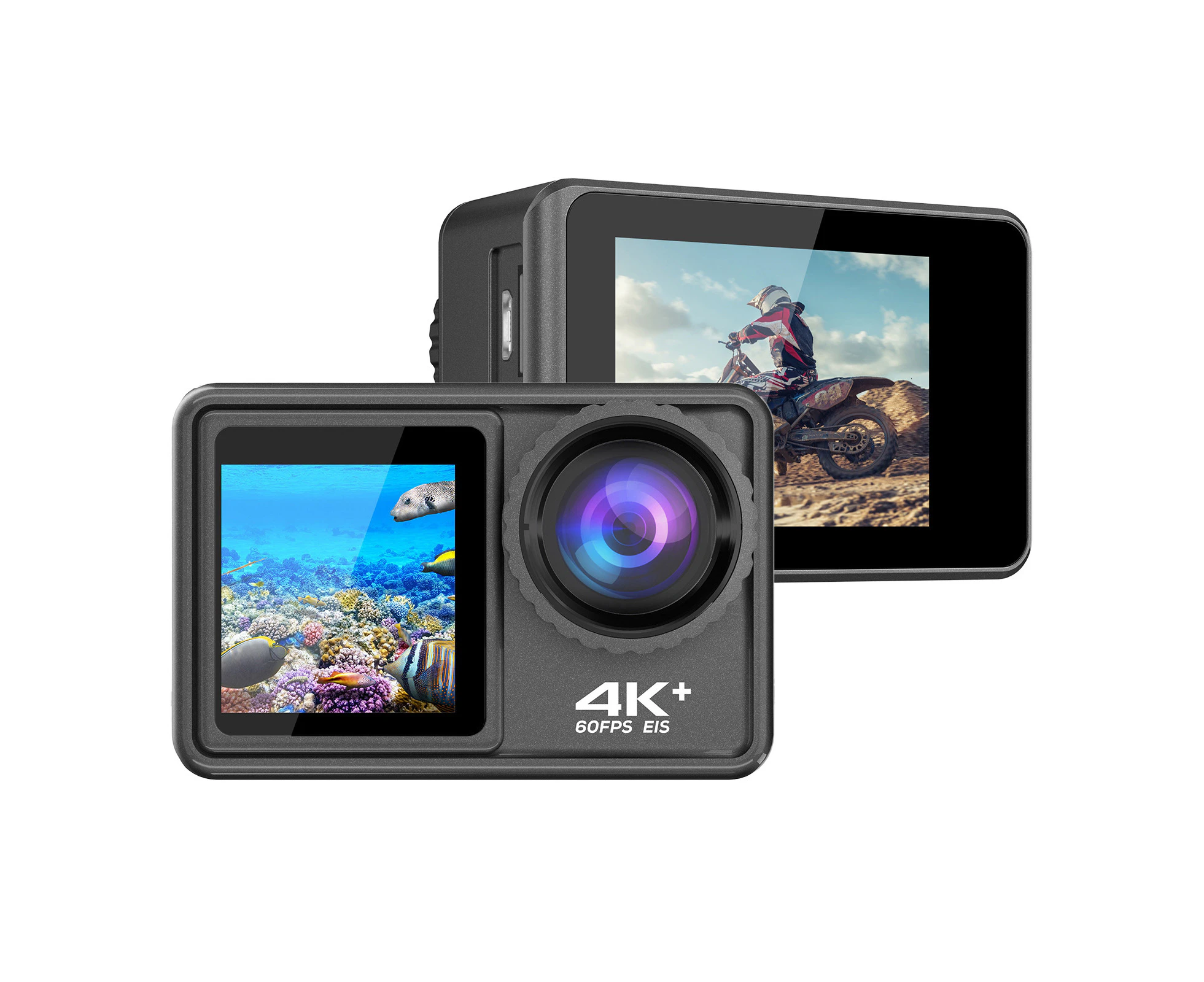 4K 24MP Dual Screen Sport Camera DV Camcorder 2.0 Inch Screen 170° Wide Angle EIS 40m Waterproof WiFi with Macro Lens Remote Control for Outdoor Sports