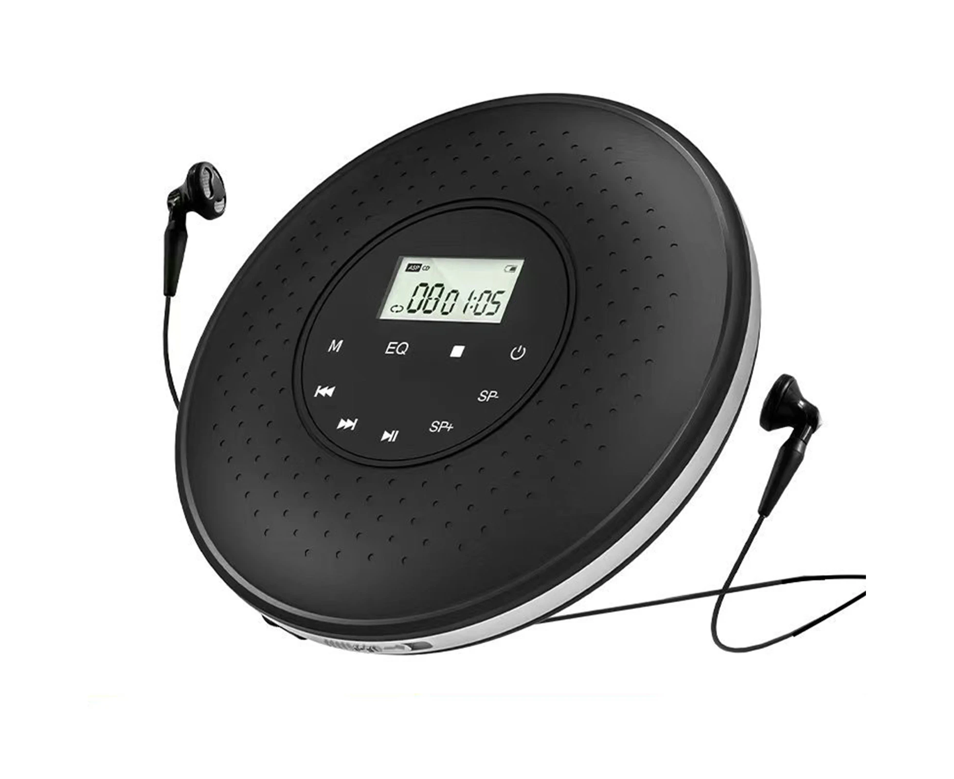 Portable CD Player with 3.5mm Wired Headphones Support TF Card MP3 Music Player A-B Repeat Function with LCD Display Touch Button