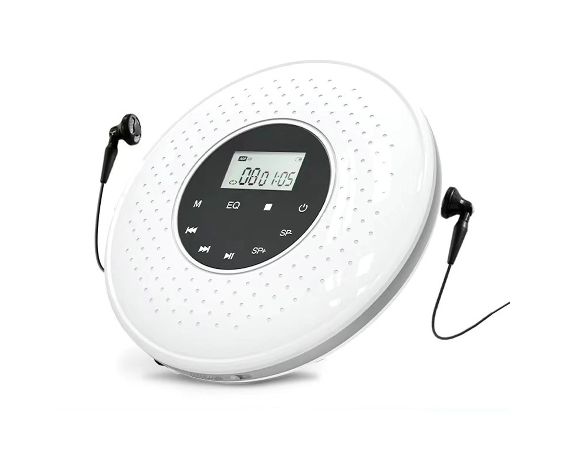 Portable CD Player with 3.5mm Wired Headphones Support TF Card MP3 Music Player A-B Repeat Function with LCD Display Touch Button