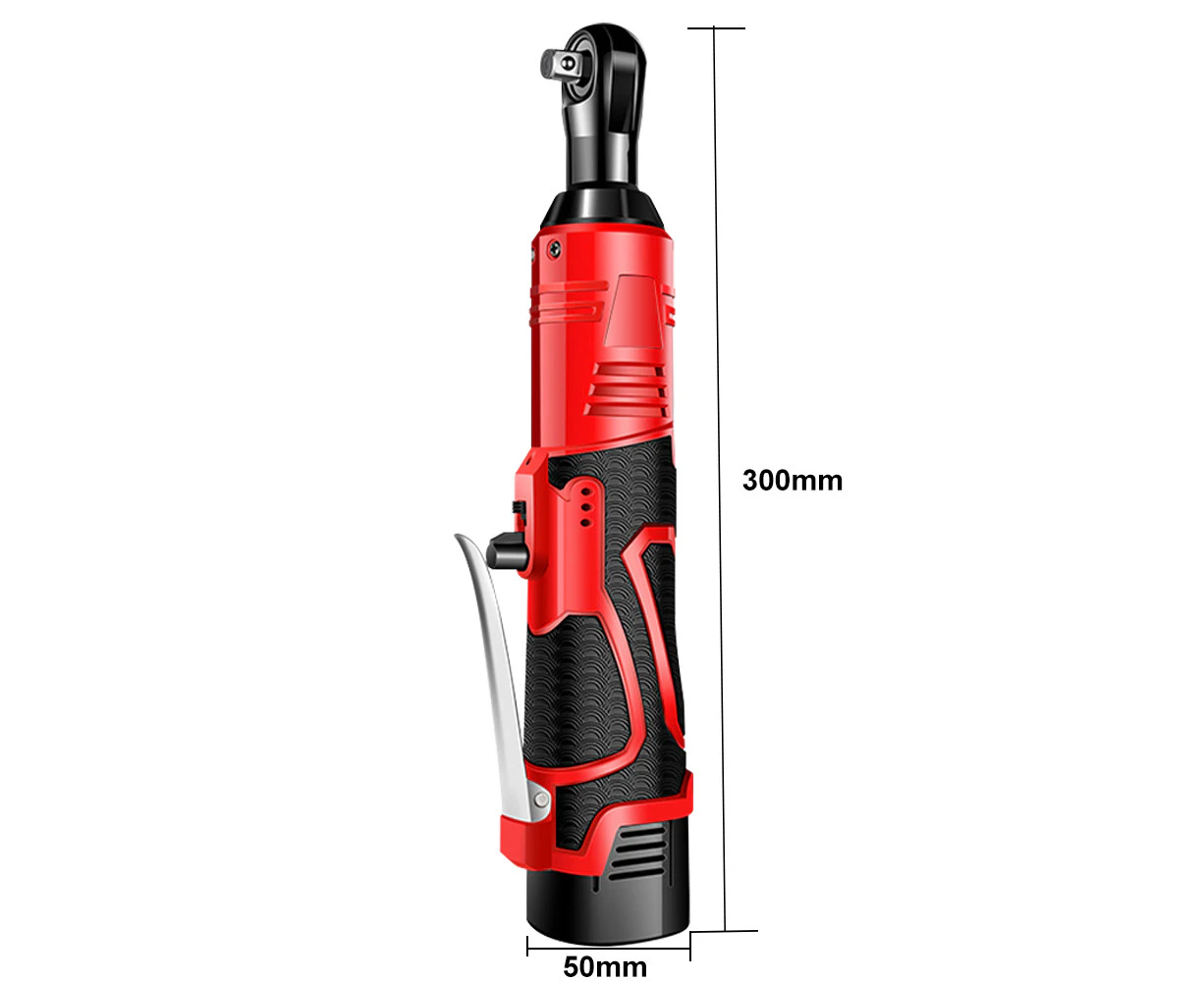 100 Nm 3/8'' 18V Brushless Cordless Ratchet With 2 Battery Wrench Right Angle Set