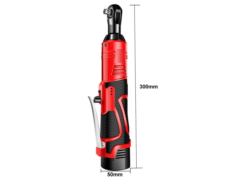 100 Nm 3/8'' 18V Brushless Cordless Ratchet With 2 Battery Wrench Right Angle Set