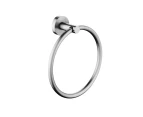 AQUAPERLA LUCID PIN Round Wall Mounted Towel Ring - Brushed Nickel