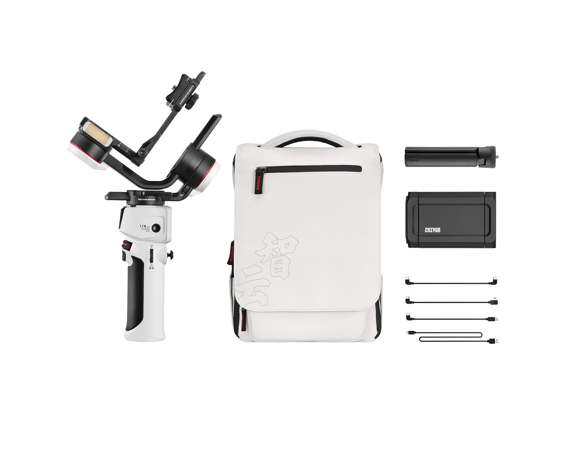 ZHIYUN CRANE-M3S COMBO Camera Handheld 3-Axis Gimbal Stabilizer Built-in LED Fill Light PD Quick Charging Battery Mini Tripod Backpack Phone Clamp for DSLR