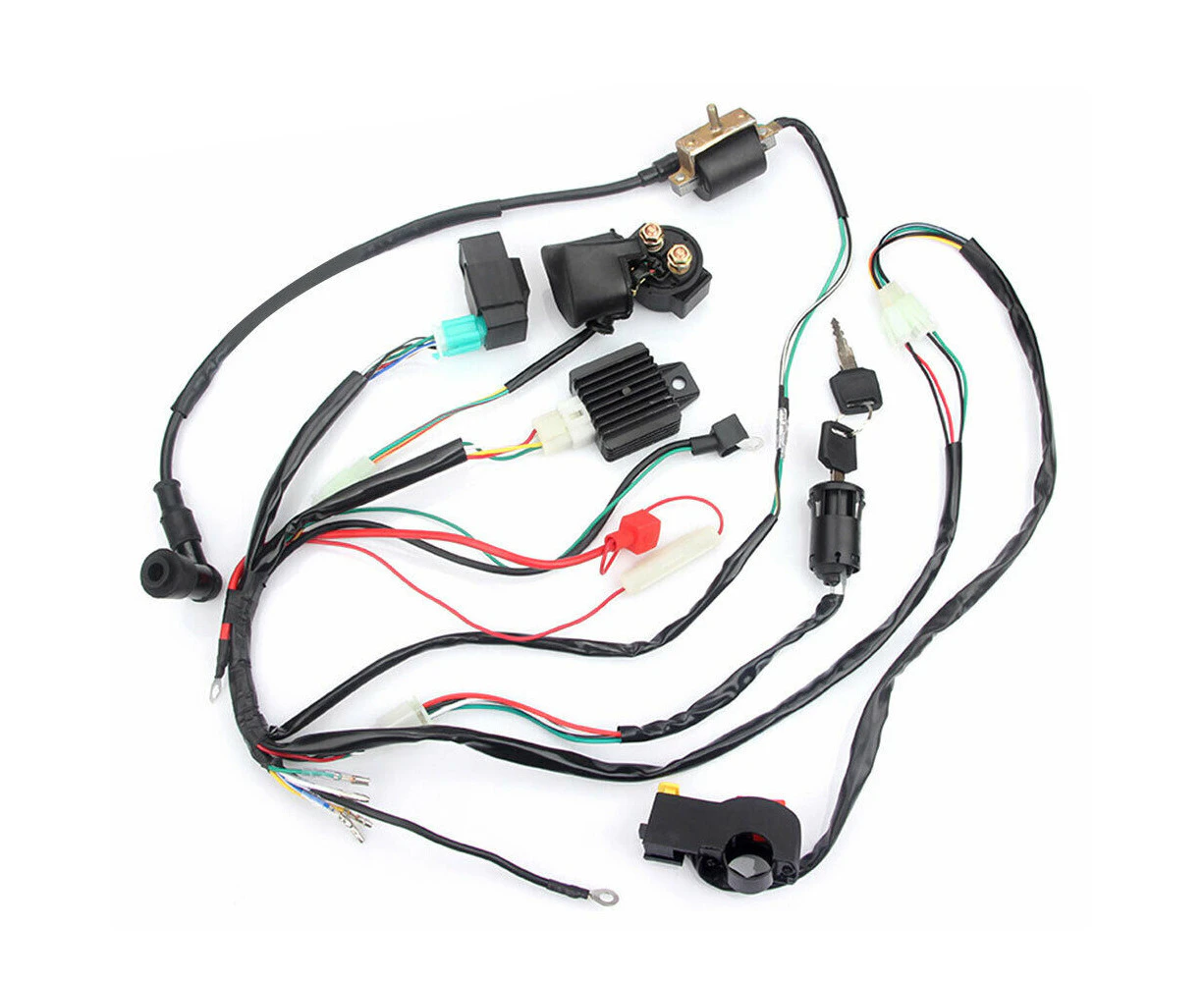 Electric Wiring Harness Solenoid Coil car Rectifier Dirt For ATV PIT QUAD BIKE 50CC 110CC 125CC