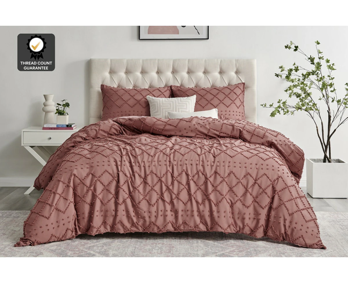 Ovela Tilly Tufted Quilt Cover Set (Desert Sand)