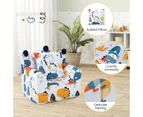 Costway Kids Sofa Foam Filled Armchair Ergonomic Crown Shape Children Couch Lounge Dinosaur Pattern