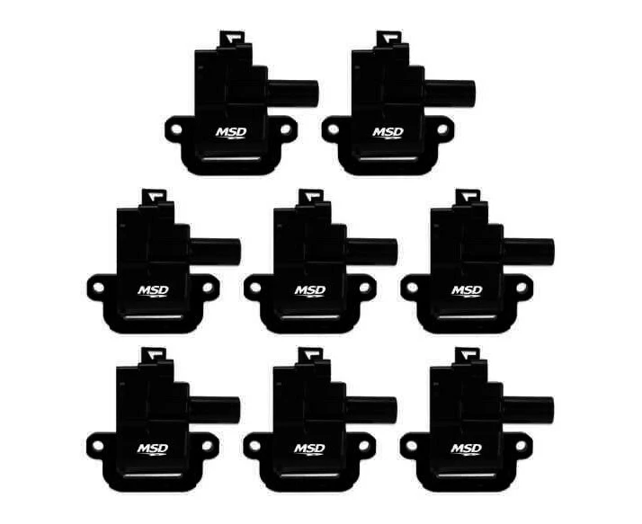 MSD Ignition Coil 1998-2006 GM LS1/LS6 Engines Black Set of 8 MSD-826283