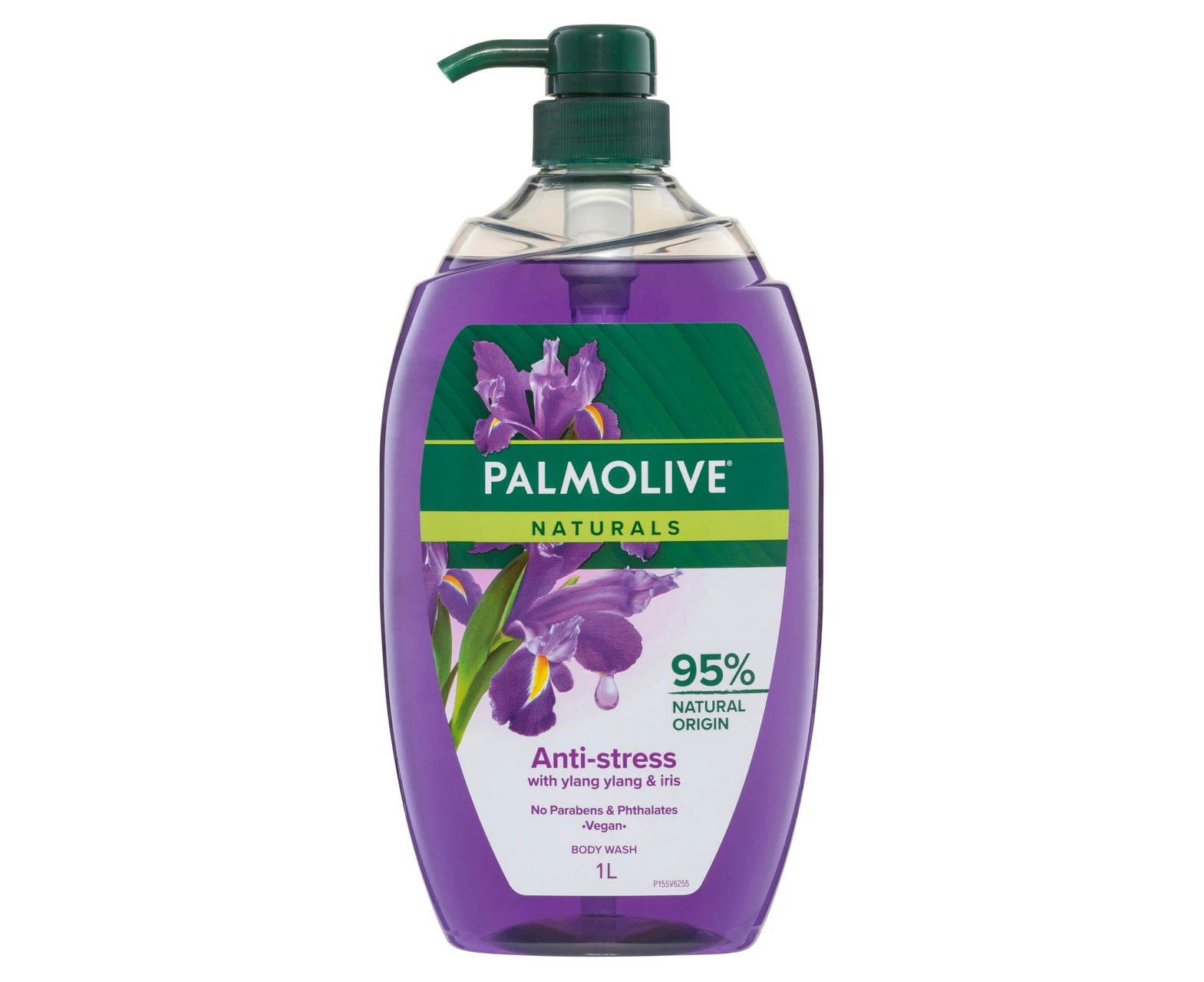 Palmolive Naturals Body Wash, 1L, Anti-Stress with Ylang Ylang & Iris, No Parabens Phthalates or Alcohol