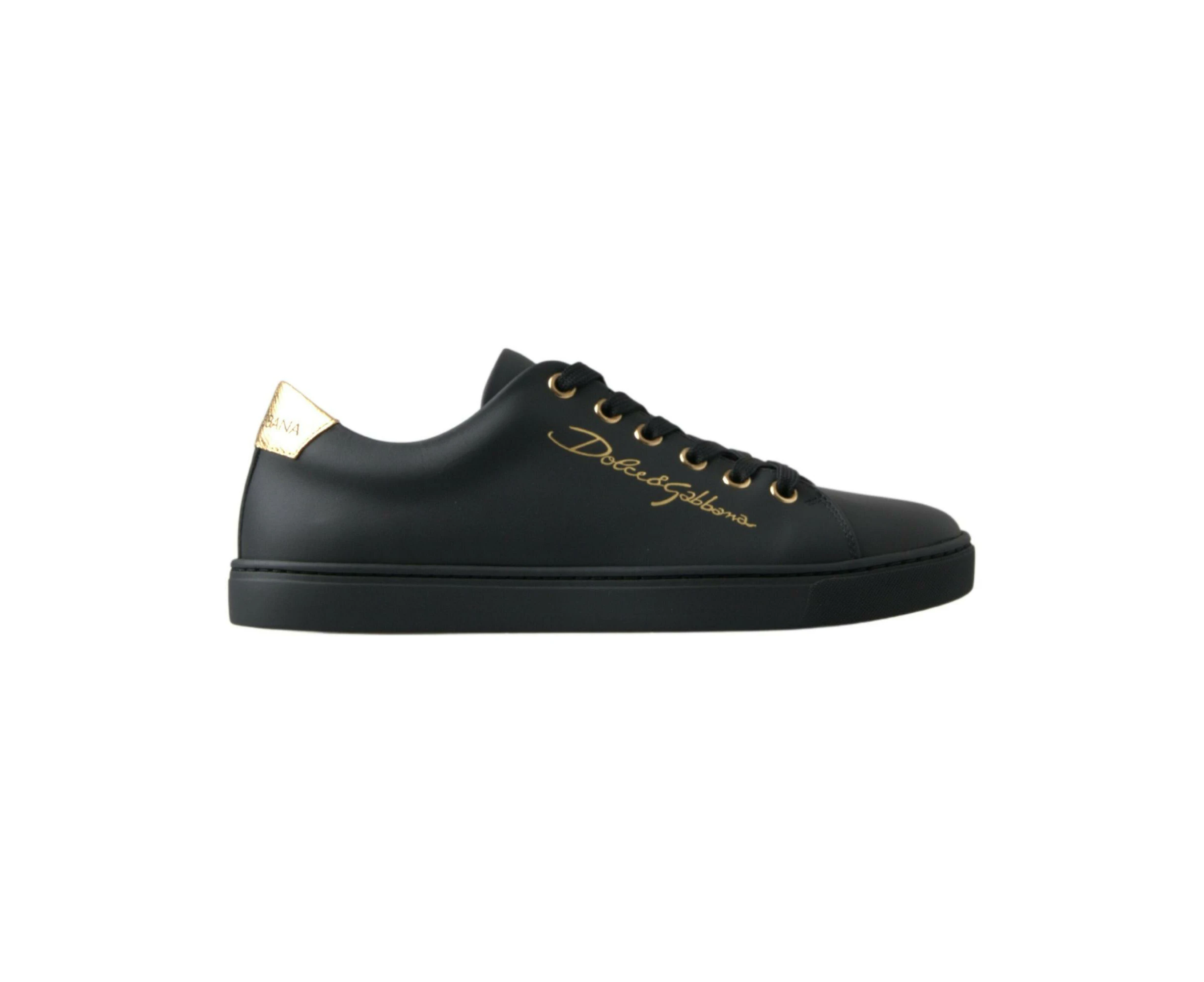 Authentic Leather Classic Sneakers with Gold Accents