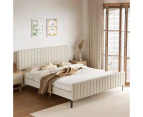 Oikiture Bed Frame King Size Velvet Fabric ROYO