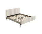 Oikiture Bed Frame King Size Velvet Fabric ROYO