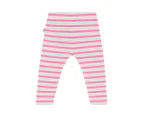 Bonds Baby Wide Needle Rib Legging - Lolly Ice Pink/Mascarpone