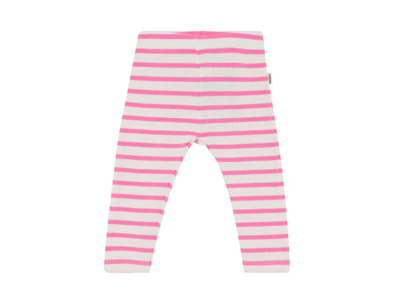 Bonds Baby Wide Needle Rib Legging - Lolly Ice Pink/Mascarpone