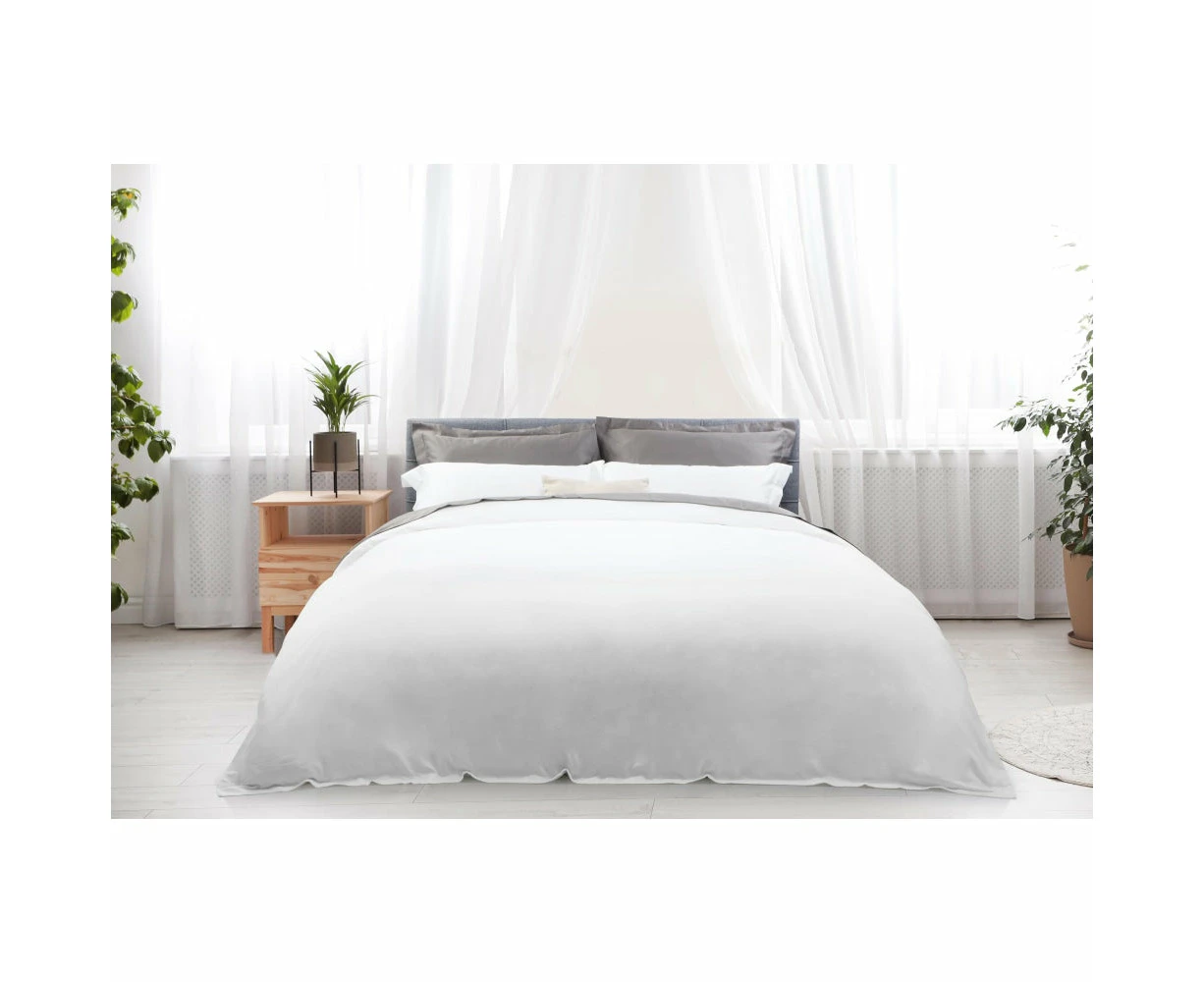 Trafalgar 1200TC Cotton Rich Quilt Cover Set - White, King - King