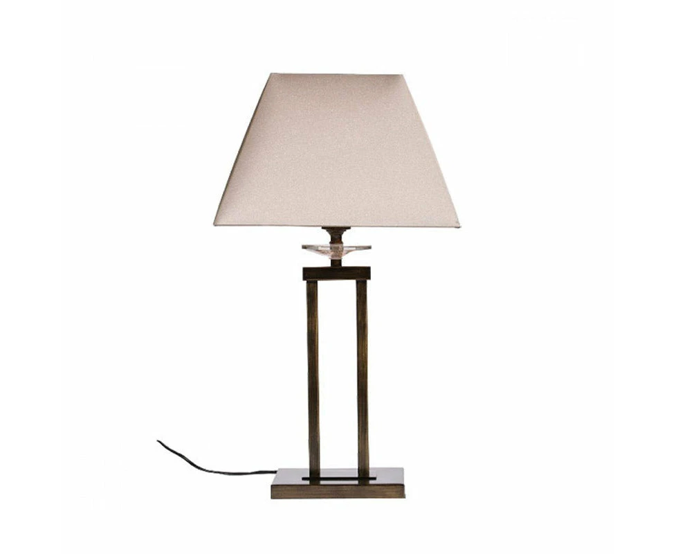 Finnich Classic Table Lamp Fabric Shade - Antique Brass