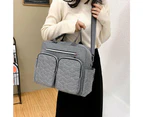 Large Mummy Bag Multi-Pocket Travel Nappy Tote Shoulder Bag Grey