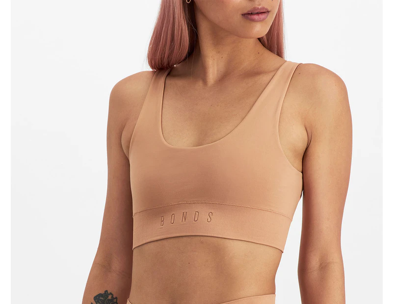 Bonds Women's Bases Scoop Crop - Blush Latte