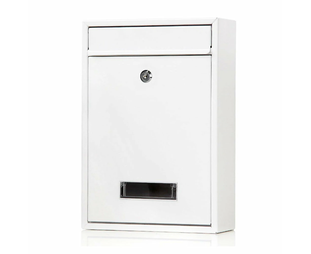 Wall Mounted Locking Mailboxes Key Lock Metal Mail Box White