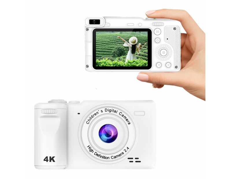 8X HD Digital Camera Autofocus 4K Camera with Memory Card White