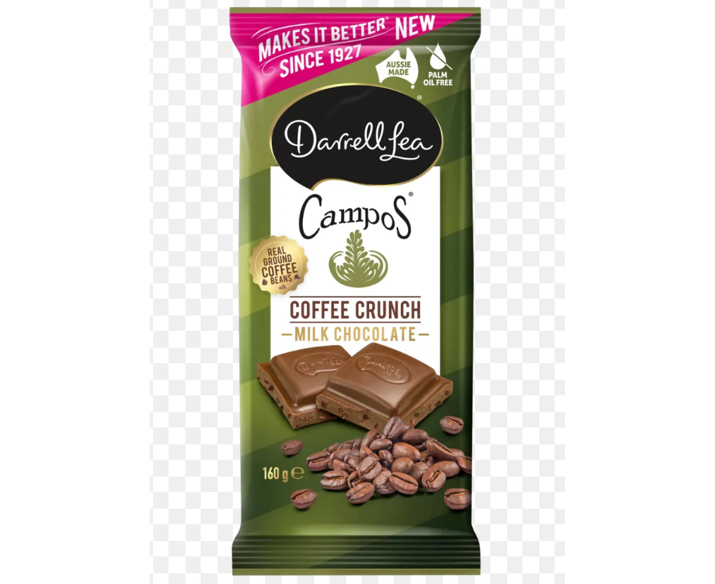 Darrell Lea Milk Chocolate Coffee Crunch Block 160g