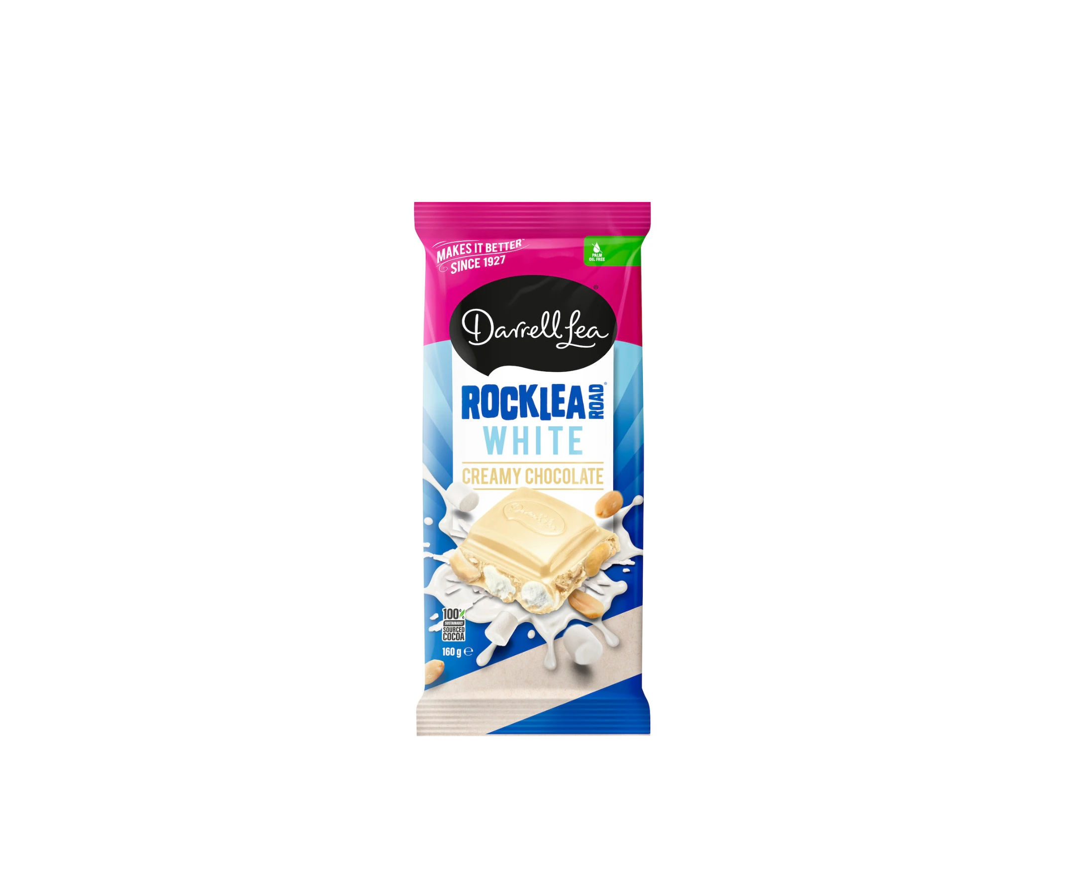 Darrell Lea Rocklea Road WHITE Creamy Chocolate Block 160g