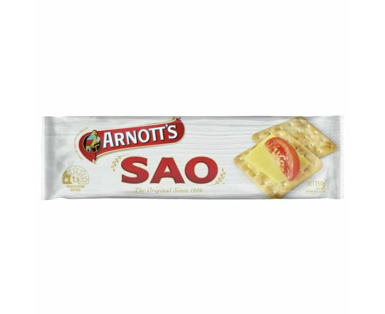 20 x Sao Crackers Arnott's 250G Arnotts