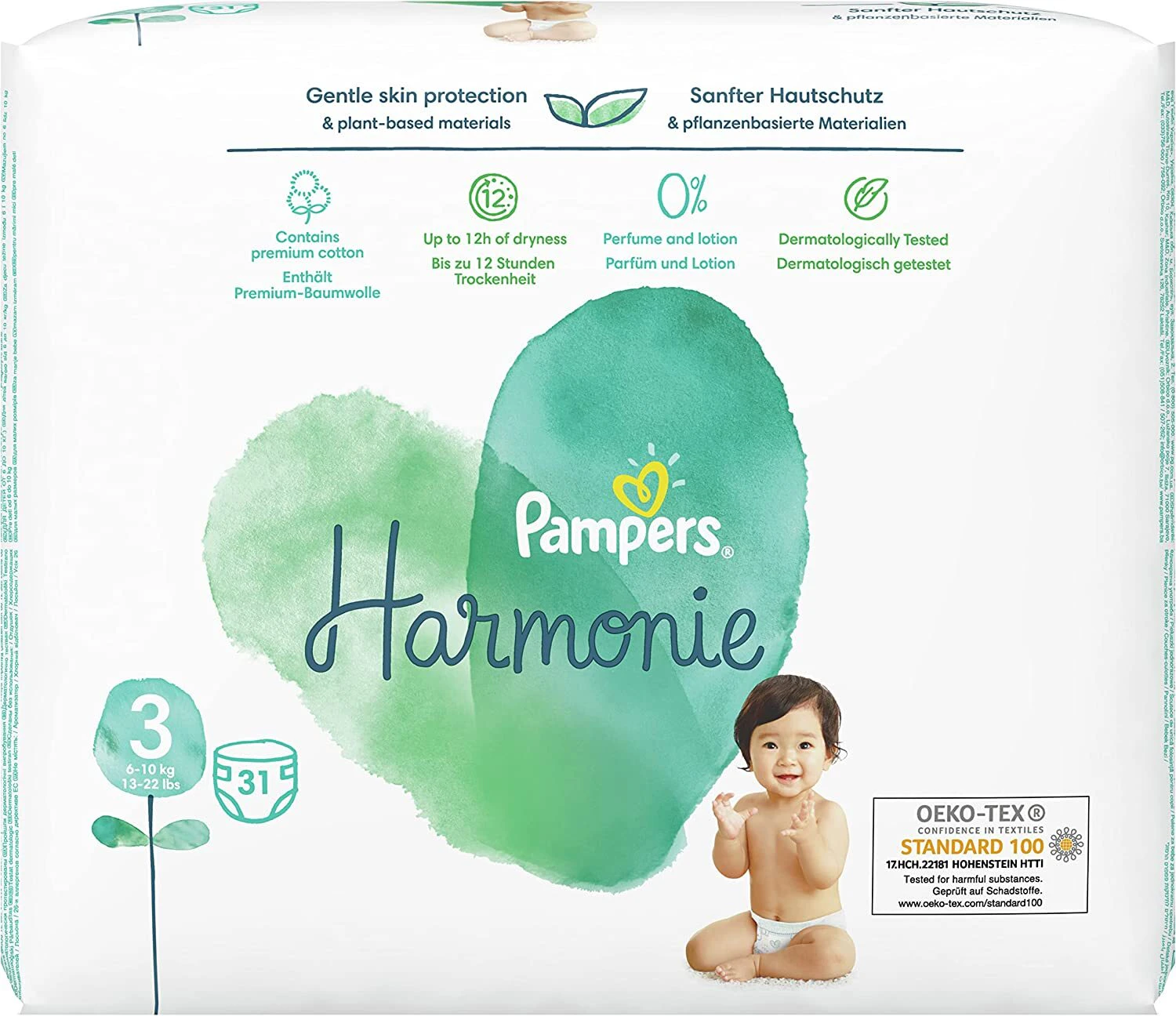 Pampers Harmonie Nappies Size 3 6-10kg Pack of 31's