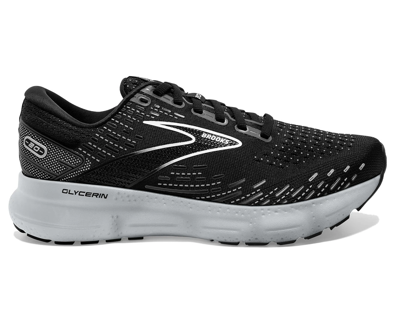 Brooks Women's Glycerin 20 Running Shoes - Black/White