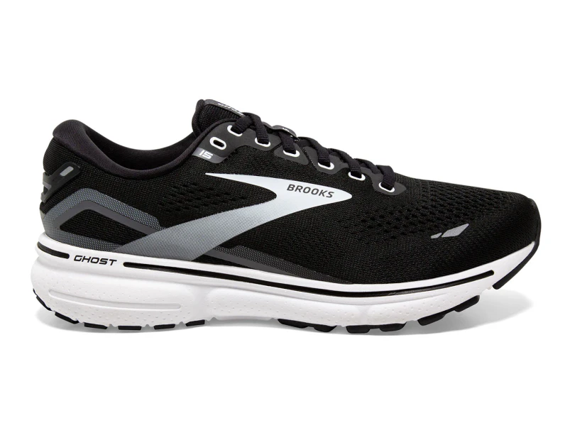 Brooks Women's Ghost 15 Wide Fit Running Shoes - Black/White