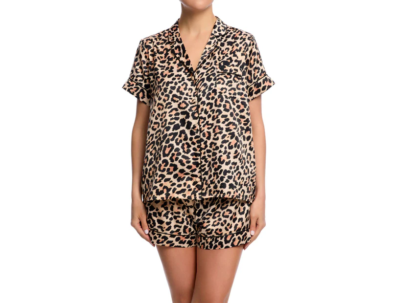 Sainted Sisters Women's Sienna Satin PJ Set - Animal Print