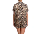 Sainted Sisters Women's Sienna Satin PJ Set - Animal Print