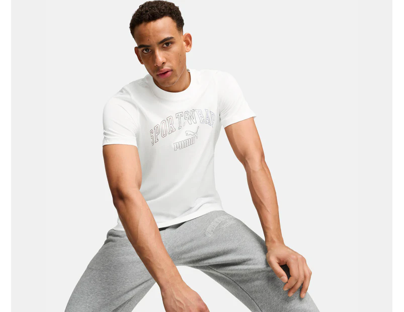 Puma Men's Essentials+ Logo Lab Gradient Tee / T-Shirt / Tshirt - White