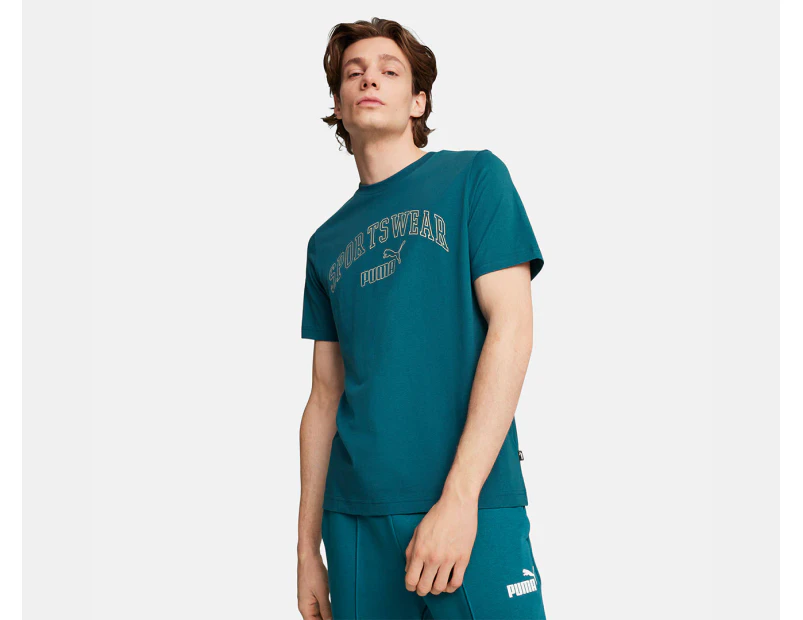 Puma Men's Essentials+ Logo Lab Gradient Tee / T-Shirt / Tshirt - Cold Green