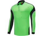 Big BEE Panel Polo Shirt Mens Workwear Short Sleeve Pocket Sport Cool Black Blue Pink Hi Vis - LIME BLACK