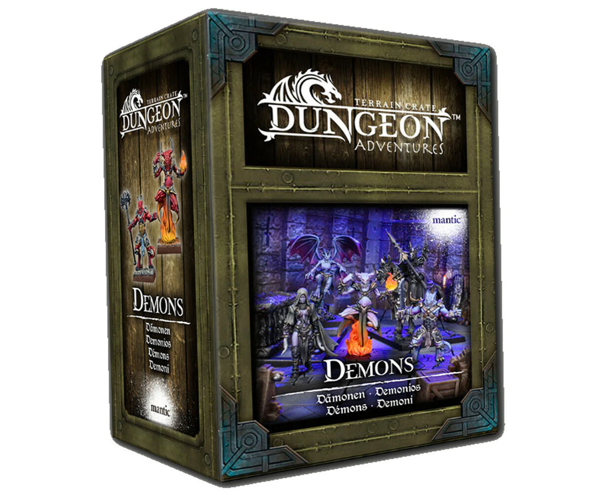 10pc Mantic Games Terrain Crate Dungeon Adventures Demons TTRPG Miniature Set