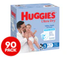 Huggies Ultra Dry Nappies for Boys Size 3 6-11kg 90pk