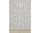 Newton Minimalism Diamonds Silver Contemporary Rug - 4 Sizes