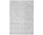 Newton Minimalism Diamonds Silver Contemporary Rug - 4 Sizes